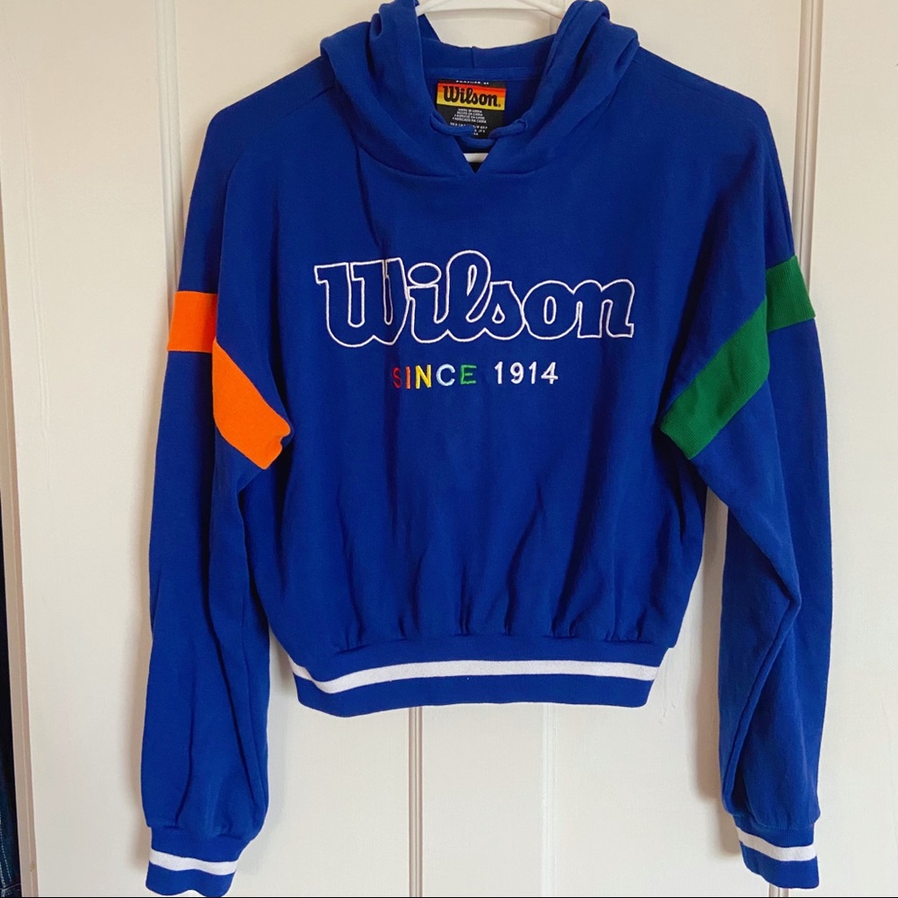 Wilson Forever21 Hoodie Blue Rainbow Sporty Small